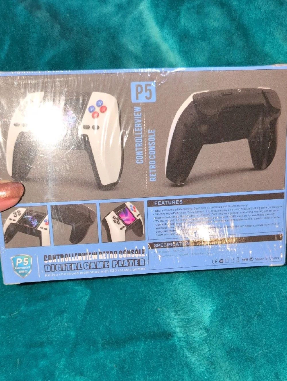 P5 -ControllerView Retro Console Handheld - Blue- New